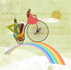 School girl and rainbow N2