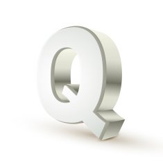 3d alphabet silver Q N2