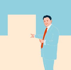 businessman flipchart