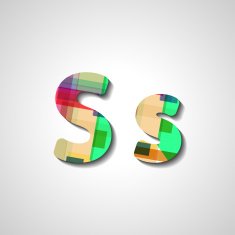 Colorful letter alphabet N34