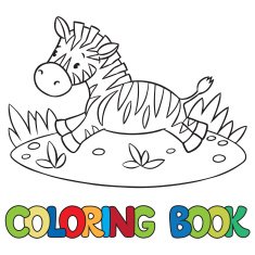 Coloring book of little zebra N3