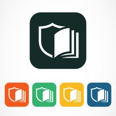 Vector logo design Shield and open book line symbol