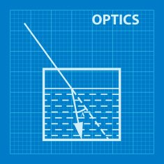 Infographic Physics Geometrical optics on blueprint background Vector illustration N10