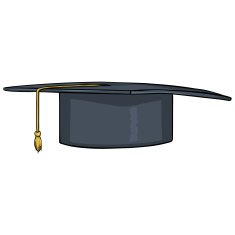 Single Vector Cartoon Academic Hat N2
