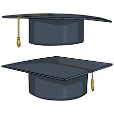 Two Vector Cartoon Academic Hats