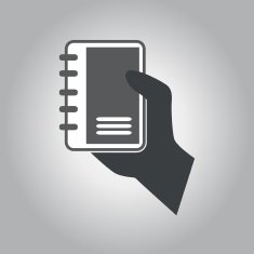 hand hold book vector icon