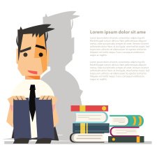 depression hates reading books - vector N2