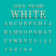 elegant white alphabets and numbers collection N4