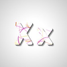 Colorful letter alphabet N51