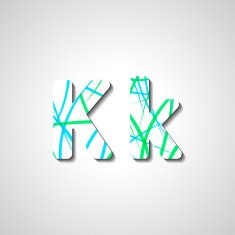 Colorful letter alphabet N65