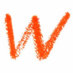 W - Orange handwritten letters on white background