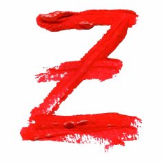 Z - Red handwritten letters on white background Acrylic colors