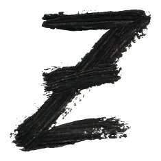 Z - Black handwritten letters on white background Acrylic color