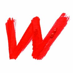 W - Red handwritten letters on white background Acrylic colors