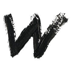 W - Black handwritten letters on white background Acrylic color