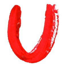 U - Red handwritten letters on white background Acrylic colors