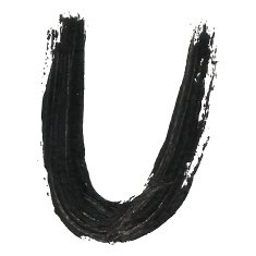 U - Black handwritten letters on white background Acrylic color