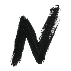 N - Black handwritten letters on white background Acrylic color