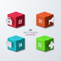 Vector modern cube infographics element design