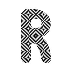 Square pattern alphabet R