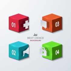 Vector modern cube infographics element design N2