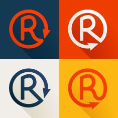 R letter line logo set
