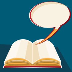 Open book & speech bubble