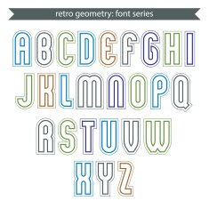 Poster light elegant font with outline Contemporary vector N2