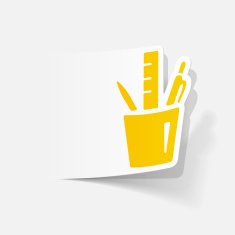 realistic design element stationery tools N18
