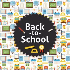 Flat Vector Back to School Background N2