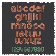 Small letters retro style vector eps10