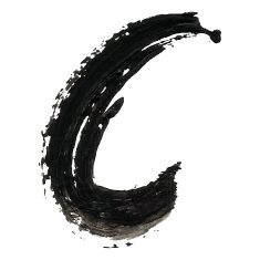 C - Black handwritten letters on white background Acrylic color