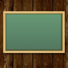 Blank chalk green board in a wood frame