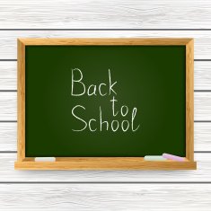 Back to school message on chalkboard