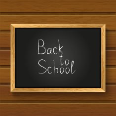 Back to school message on blackboard