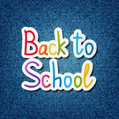 Back to school message on jeans background