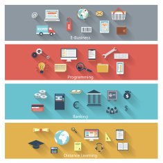 Set of modern concepts in flat design N2