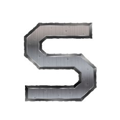 3d metal letter S