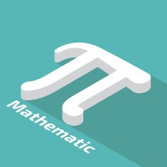 Mathematic Pi icon isometric