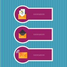 Three stickers with letters eps