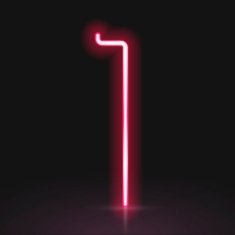 3d red neon light number 1