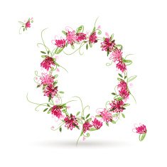 Floral letter O for your design