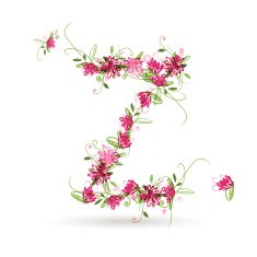 Floral letter Z for your design