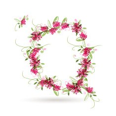 Floral letter Q for your design