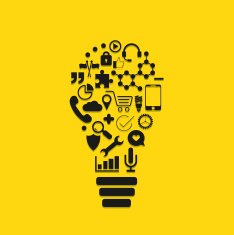 Vector modern lightbulb of the icons