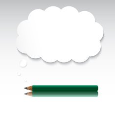 vector of pencil with empty bubble creative concept