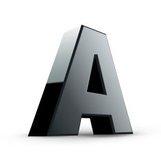 glossy black alphabet A N2