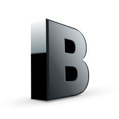 glossy black alphabet B N2