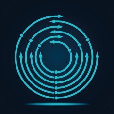 Abstract blue arrow icon