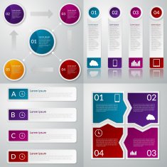 Vector illustration infographics A set of four templates N2